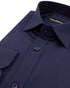 Navy Cotton Sateen Shirt